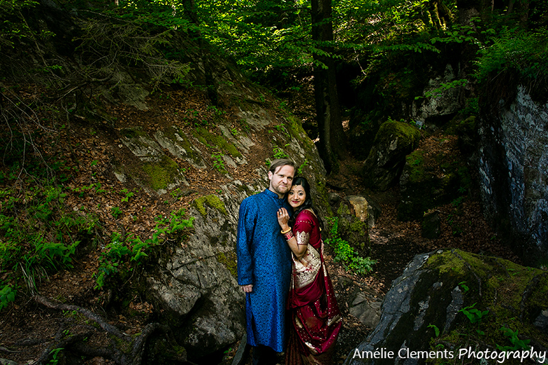 wedding_Blausee_Bern_indian_bride_couple_forest_amelie_clements_photography