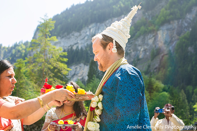wedding photographer Blausee lake Bern Oberland mountains indian swiss ceremony - Amélie Clements Photography
