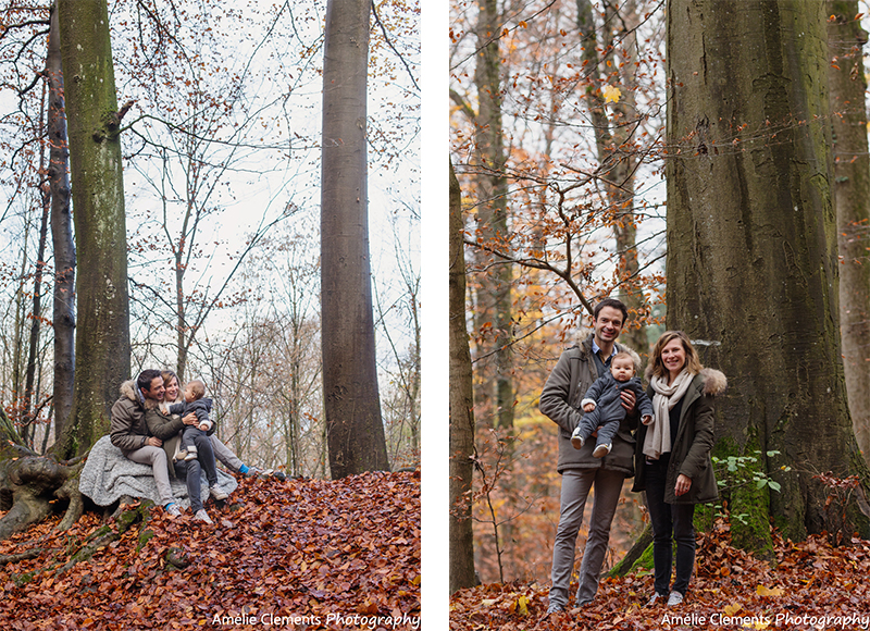 family-photographer-zurich-baby-switzerland-winter-forest-photosession-amelie-clements-photography-babyboy-parents-trees-leaves-autumn-colors