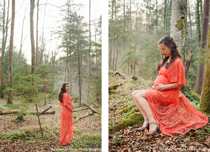 pregnancy-photographer-winterthur-maternity-photo-shoot-amelie-clements-portrait-woods-sunset-mother